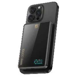 Newface Pw598 10.000 Mah Dijital Göstergeli 20W Type-C Ve 15W Kablosuz Şarj Pd Hızlı Şarj Magsafe Powerbank - Siyah