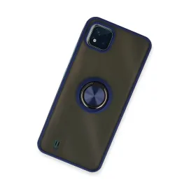 Newface Realme C11 2021 Kılıf Montreal Yüzüklü Silikon Kapak - Lacivert