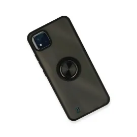 Newface Realme C11 2021 Kılıf Montreal Yüzüklü Silikon Kapak - Siyah