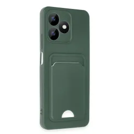 Newface Realme Note 50 4G Kılıf Kelvin Kartvizitli Silikon - Koyu Yeşil