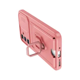 Newface Samsung Galaxy A56 Kılıf Zuma Kartvizitli Yüzüklü Silikon - Pembe