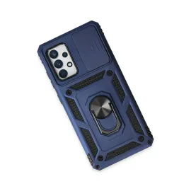 Newface Samsung Galaxy A72 Kılıf Pars Lens Yüzüklü Silikon - Lacivert