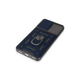 Newface Samsung Galaxy M14 5G Kılıf Pars Lens Yüzüklü Silikon - Lacivert