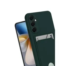Newface Samsung Galaxy S24 Fe Kılıf Kelvin Kartvizitli Silikon - Koyu Yeşil