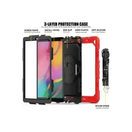 Newface Samsung Galaxy T510 Tab A 10.1 Kılıf Pars Tablet Kapak - Kırmızı