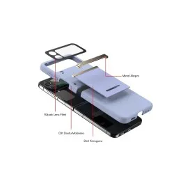 Newface Samsung Galaxy Z Flip 3 Kılıf Belt Flip Kapak - Siyah