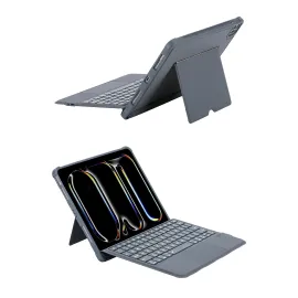 Newface T5510D iPad Pro 13 (2024) Kılıf Palermo Ledli Klavyeli Standlı Tablet Kılıfı - Siyah