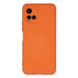 Newface Vivo Y21S Kılıf Nano içi Kadife Silikon - Turuncu