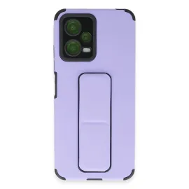 Newface Xiaomi Poco X5 5G Kılıf Mega Standlı Silikon - Lila