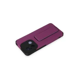 Newface Xiaomi Redmi 12C Kılıf Mega Standlı Silikon - Mor