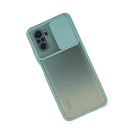 Newface Xiaomi Redmi Note 10 Kılıf Palm Buzlu Kamera Sürgülü Silikon - Turkuaz