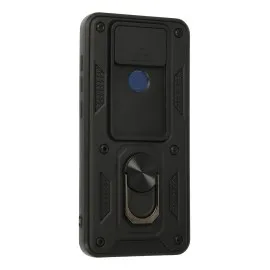 Newface Xiaomi Redmi Note 9 Kılıf Pars Lens Yüzüklü Silikon - Siyah