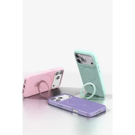 Newface Apple Iphone 17 Pro Max Regal Magsafe Standlı Kapak - Açık Pembe