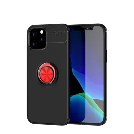 Newface Iphone 12 Kılıf Range Yüzüklü Silikon - Siyah-Kırmızı