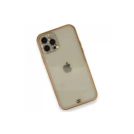 Newface Iphone 12 Pro Kılıf Liva Taşlı Silikon - Pembe