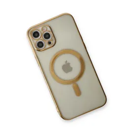 Newface Iphone 12 Pro Kılıf Magneticsafe Lazer Silikon - Gold