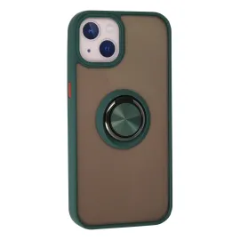 Newface Iphone 15 Kılıf Montreal Yüzüklü Silikon Kapak - Yeşil