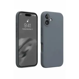 Newface Iphone 16 Plus Kılıf Nano Içi Kadife Silikon - Gri