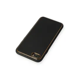 Newface Iphone 7 Kılıf Coco Deri Silikon Kapak - Siyah