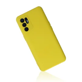 Newface Oppo Reno 6 Kılıf Nano Içi Kadife Silikon - Sarı1