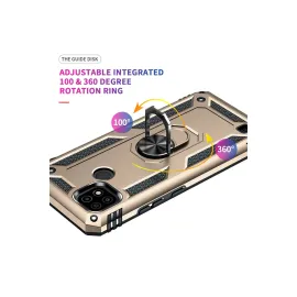 Newface Realme C21 Kılıf Sofya Yüzüklü Silikon Kapak - Gold