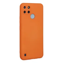 Newface Realme C25Y Kılıf Nano Içi Kadife Silikon - Turuncu