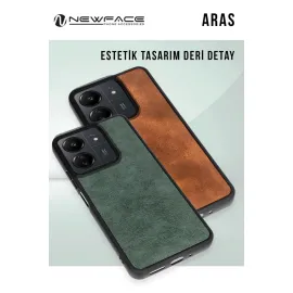 Newface Samsung Galaxy A36 Kılıf Aras Deri Kapak - Taba
