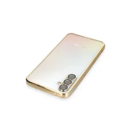 Newface Samsung Galaxy A54 5G Kılıf Razer Lensli Silikon - Gold