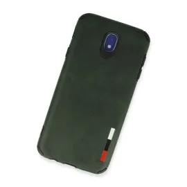 Newface Samsung Galaxy J7 Pro / J730 Kılıf Loop Deri Silikon - Yeşil