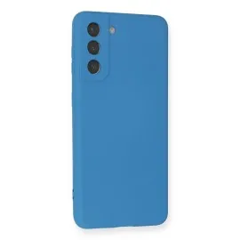 Newface Samsung Galaxy S21 Kılıf Nano Içi Kadife Silikon - Mavi