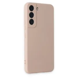 Newface Samsung Galaxy S22 Kılıf Nano Içi Kadife Silikon - Pudra