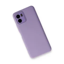 Newface Vivo Y15S Kılıf Lansman Glass Kapak - Lila