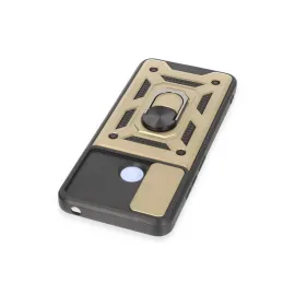 Newface Xiaomi Redmi 12C Kılıf Pars Lens Yüzüklü Silikon - Gold