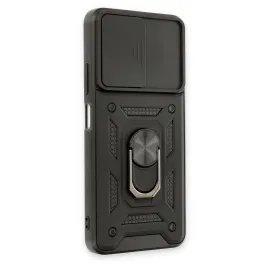 Newface Xiaomi Redmi Note 11T Kılıf Pars Lens Yüzüklü Silikon - Siyah