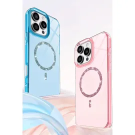 Newface Apple Iphone 16 Pro Max Live Diamond Magsafe Kapak - Şeffaf