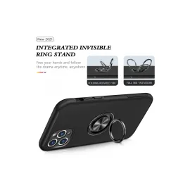 Newface Iphone 11 Pro Max Kılıf Elit Yüzüklü Kapak - Siyah