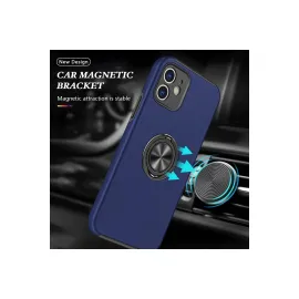 Newface Iphone 12 Kılıf Elit Yüzüklü Kapak - Lacivert