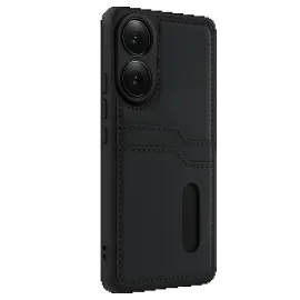 Newface Oppo A38 Sara Kartvizitli Deri Kılıf - Siyah