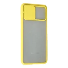 Newface Samsung Galaxy A02 Kılıf Palm Buzlu Kamera Sürgülü Silikon - Sarı