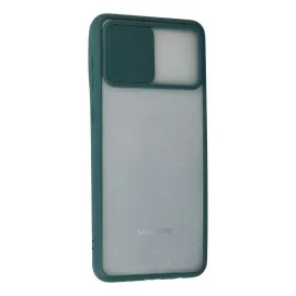 Newface Samsung Galaxy A02 Kılıf Palm Buzlu Kamera Sürgülü Silikon - Yeşil