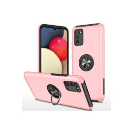 Newface Samsung Galaxy A02S Kılıf Elit Yüzüklü Kapak - Pembe