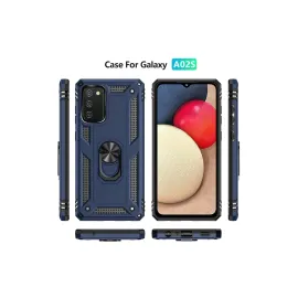 Newface Samsung Galaxy A02S Kılıf Sofya Yüzüklü Silikon Kapak - Lacivert