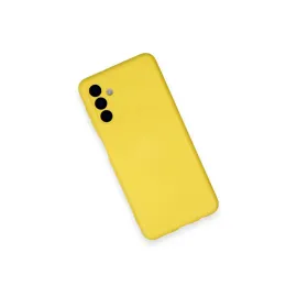 Newface Samsung Galaxy A14 4G Kılıf Nano Içi Kadife Silikon - Sarı