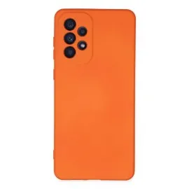 Newface Samsung Galaxy A23 4G Kılıf Nano Içi Kadife Silikon - Turuncu