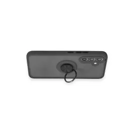 Newface Samsung Galaxy A34 5G Kılıf Montreal Yüzüklü Silikon Kapak - Siyah