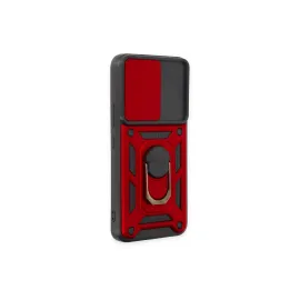 Newface Samsung Galaxy S24 Kılıf Pars Lens Yüzüklü Silikon - Kırmızı