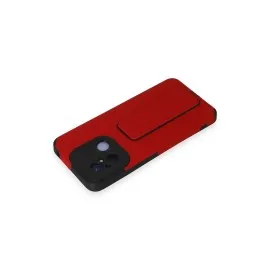 Newface Xiaomi Redmi 12C Kılıf Mega Standlı Silikon - Kırmızı