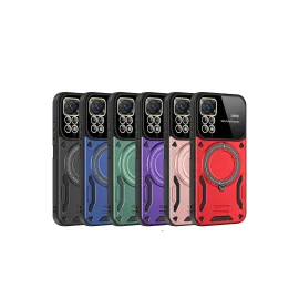 Newface Xiaomi Redmi Note 11 Pro Kılıf Joy Lens Standlı Kapak - Siyah