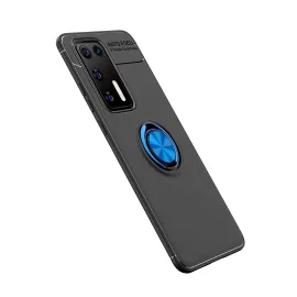 Newface Huawei P40 Kılıf Range Yüzüklü Silikon - Siyah-Mavi