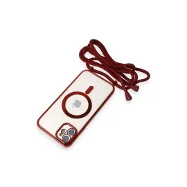 Newface Iphone 11 Kılıf Divo Lazer Askılı Magsafe Kapak - Kırmızı